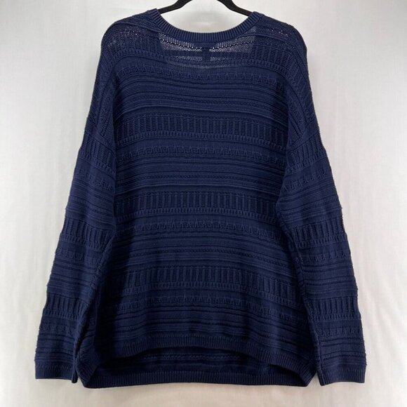 GAP Sweater Womens Size 2XL Striped Jacquard Jumper Long Sleeve Pullover Blue - Picture 2 of 11